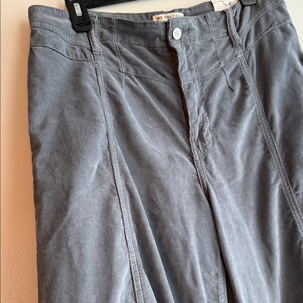 Free People Slate Gray Libre Wide-Leg Flare Cords 31 NWT - Picture 5 of 12
